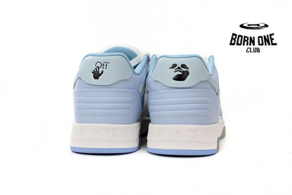 OFF-WHITE OOO Low Out Of Office Calf Leather White Light Blue OMIA189C99LEA0010140