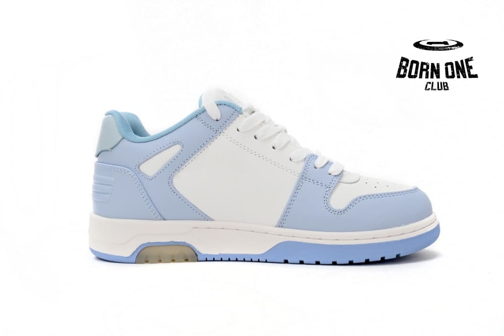 OFF-WHITE OOO Low Out Of Office Calf Leather White Light Blue OMIA189C99LEA0010140