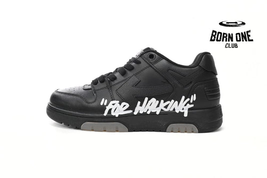 OFF-WHITE OOO Low Tops "For Walking" Black White  OMIA189S21LEA0041001