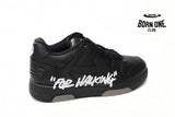 OFF-WHITE OOO Low Tops "For Walking" Black White  OMIA189S21LEA0041001