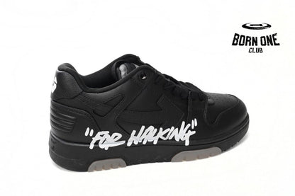 OFF-WHITE OOO Low Tops "For Walking" Black White  OMIA189S21LEA0041001