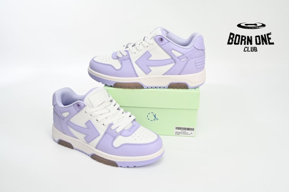 OFF-WHITE Out Of Office Calf Leather White Lilac OWIA259R21LEA0010131