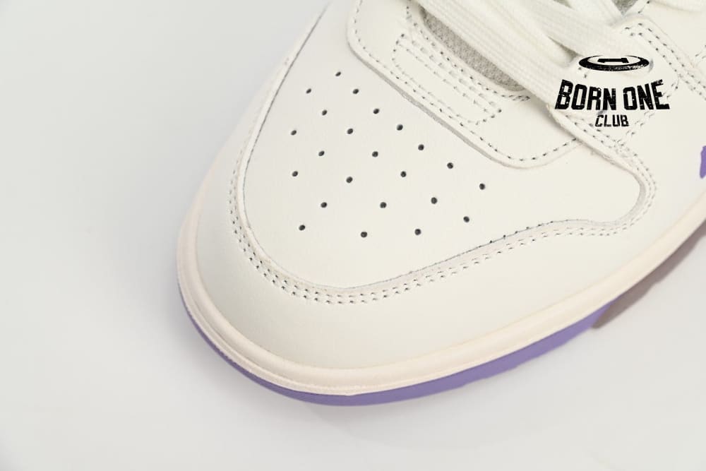 OFF-WHITE Out Of Office OOO "For Walking" Low Tops White Purple Printing OWIA259S 23LEA003 0136