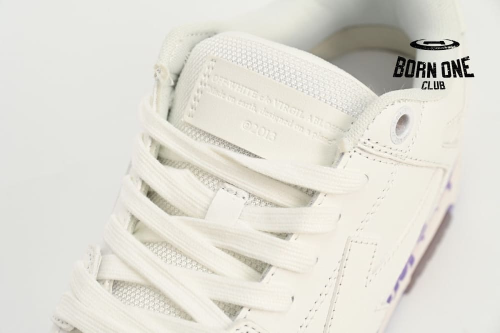 OFF-WHITE Out Of Office OOO "For Walking" Low Tops White Purple Printing OWIA259S 23LEA003 0136