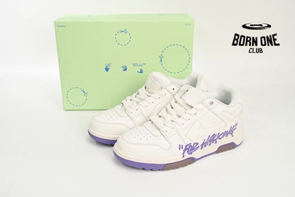 OFF-WHITE Out Of Office OOO "For Walking" Low Tops White Purple Printing OWIA259S 23LEA003 0136