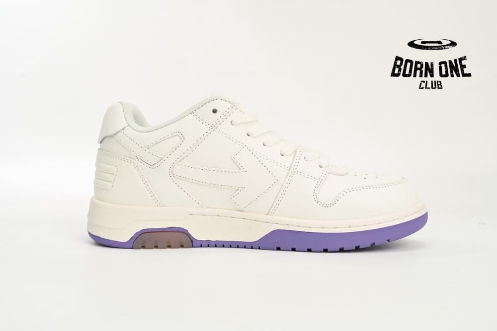 OFF-WHITE Out Of Office OOO "For Walking" Low Tops White Purple Printing OWIA259S 23LEA003 0136