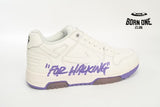 OFF-WHITE Out Of Office OOO "For Walking" Low Tops White Purple Printing OWIA259S 23LEA003 0136