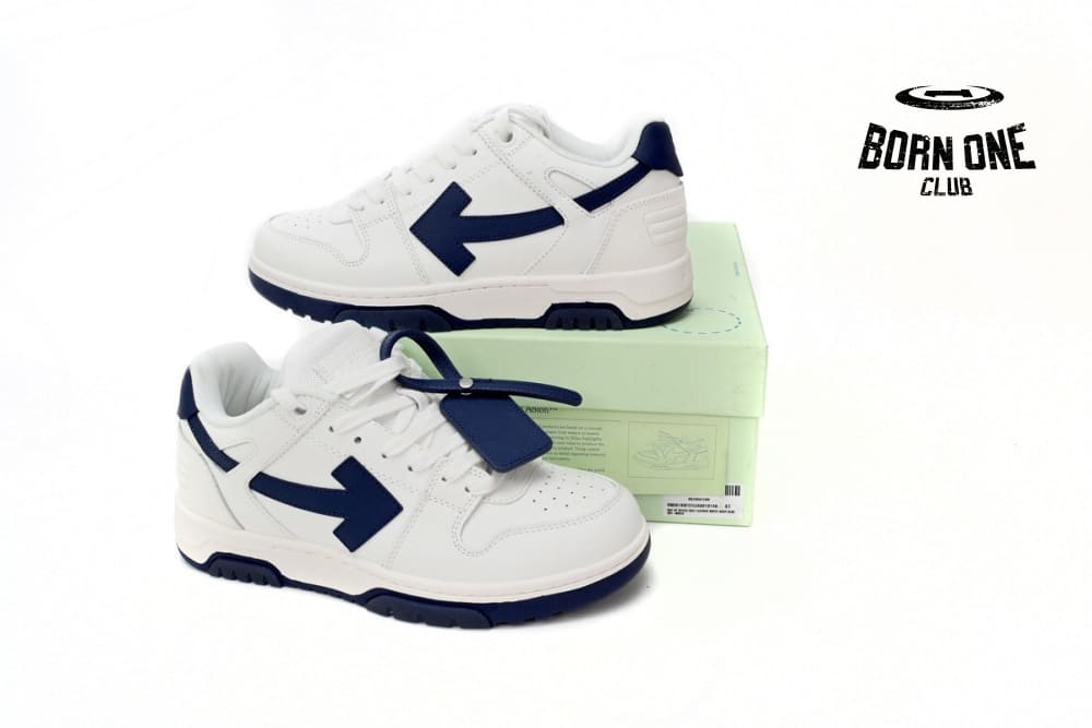 OFF-WHITE Out Of Office "OOO" Low White Navy OWIA259F21LEA0010142