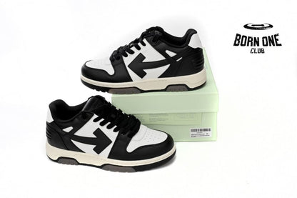 OFF-WHITE Out Of Office "OOO" Low Tops Black And White Pandas