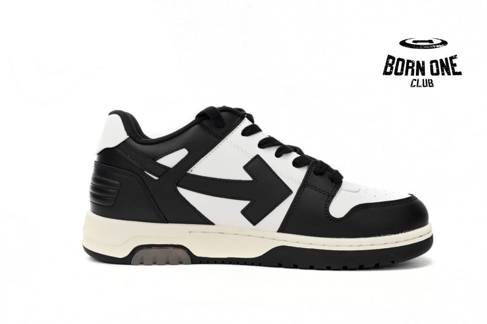 OFF-WHITE Out Of Office "OOO" Low Tops Black And White Pandas