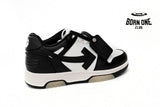OFF-WHITE Out Of Office OOO Low Tops White Black White OMIA189C99LEA0011004