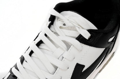 OFF-WHITE Out Of Office OOO Low Tops White Black White OMIA189C99LEA0011004