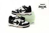 OFF-WHITE Out Of Office OOO Low Tops White Black White OMIA189C99LEA0011004