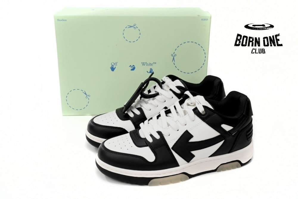 OFF-WHITE Out Of Office OOO Low Tops White Black White OMIA189C99LEA0011004