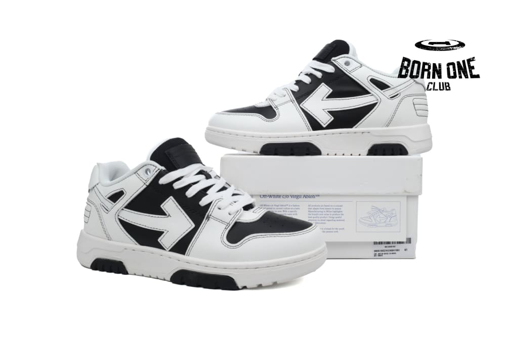 OFF-WHITE Out Of Office OOO Low Tops Black White OMIA189S24LEA0041001