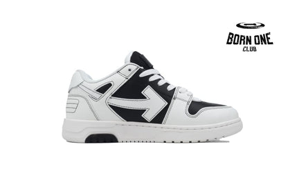 OFF-WHITE Out Of Office OOO Low Tops Black White OMIA189S24LEA0041001