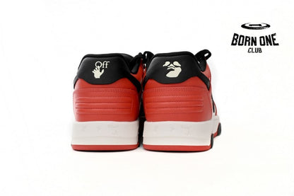 OFF-WHITE Out Of Office OOO Low Tops Black White Red OMIA189S23LEA0012510