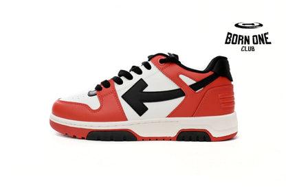 OFF-WHITE Out Of Office OOO Low Tops Black White Red OMIA189S23LEA0012510
