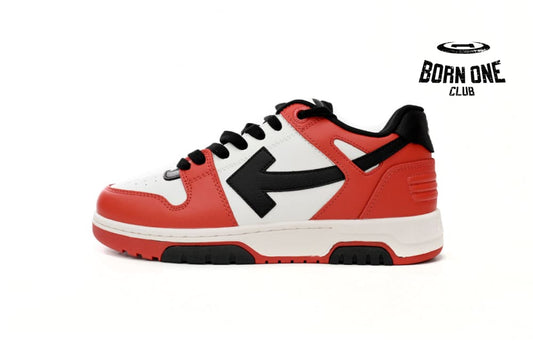 OFF-WHITE Out Of Office OOO Low Tops Black White Red OMIA189S23LEA0012510