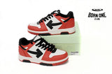 OFF-WHITE Out Of Office OOO Low Tops Black White Red OMIA189S23LEA0012510
