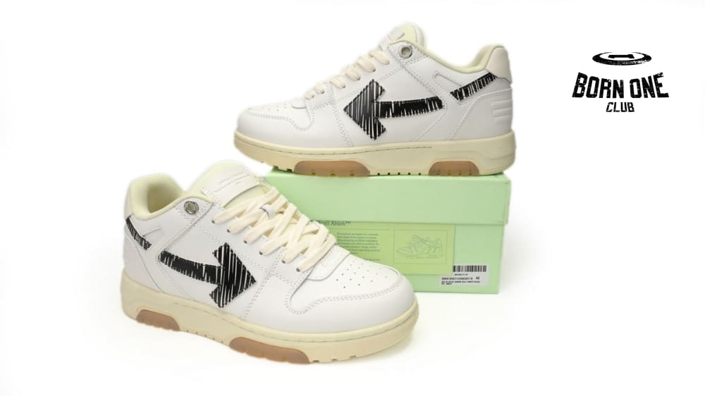 OFF-WHITE Out Of Office OOO Low Tops White Black SS21 OMIA189S21LEA0030110