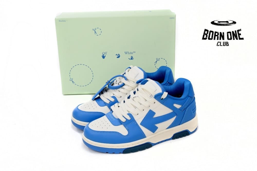 OFF-WHITE Out Of Office OOO Low Tops White Blue OMIA189C99LEA0014501