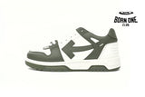 OFF-WHITE Out Of Office OOO Low Tops White Green OLIA189S23LEA0015901