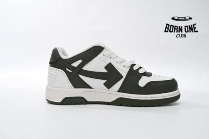 OFF-WHITE Out Of Office OOO Low Tops White Green OLIA189S23LEA0015901