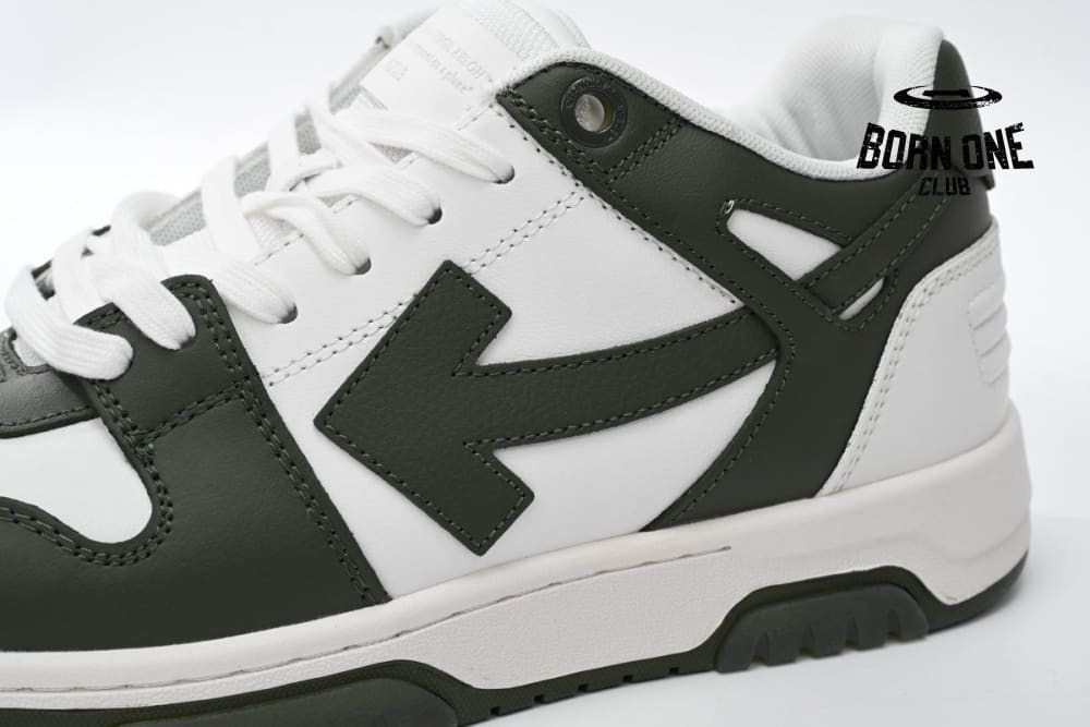 OFF-WHITE Out Of Office OOO Low Tops White Green OLIA189S23LEA0015901