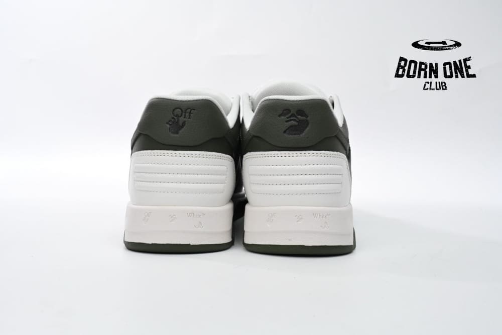 OFF-WHITE Out Of Office OOO Low Tops White Green OLIA189S23LEA0015901