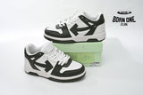 OFF-WHITE Out Of Office OOO Low Tops White Green OLIA189S23LEA0015901