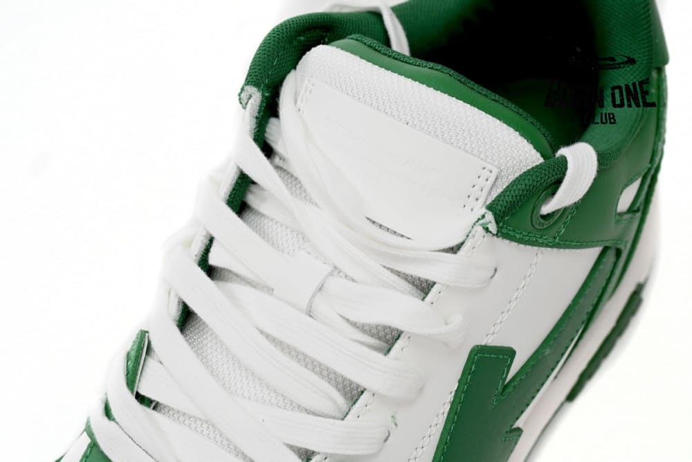 OFF-WHITE Out Of Office OOO Low Tops White Green OMIA189C99LEA0010155