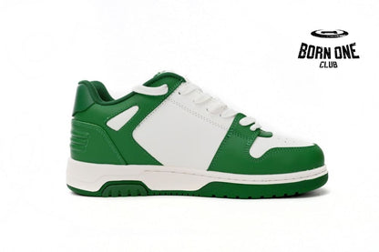 OFF-WHITE Out Of Office OOO Low Tops White Green OMIA189C99LEA0010155