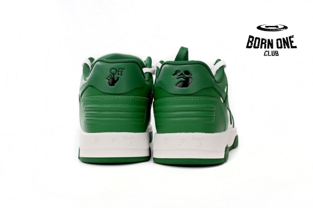 OFF-WHITE Out Of Office OOO Low Tops White Green OMIA189C99LEA0010155