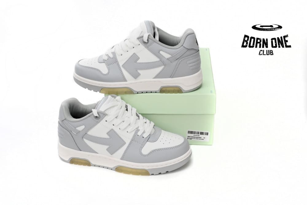 OFF-WHITE Out Of Office "OOO" Low Tops Grey White OMIA189F22LEA0010109