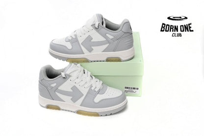 OFF-WHITE Out Of Office "OOO" Low Tops Grey White OMIA189F22LEA0010109