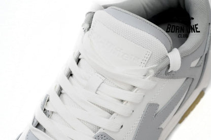OFF-WHITE Out Of Office "OOO" Low Tops Grey White OMIA189F22LEA0010109
