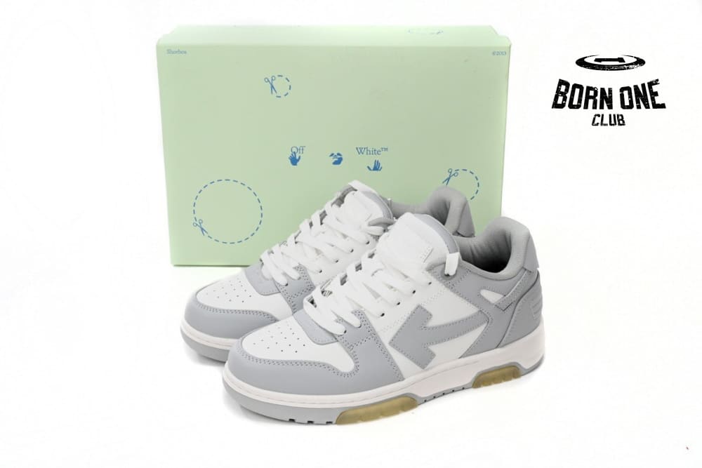 OFF-WHITE Out Of Office "OOO" Low Tops Grey White OMIA189F22LEA0010109