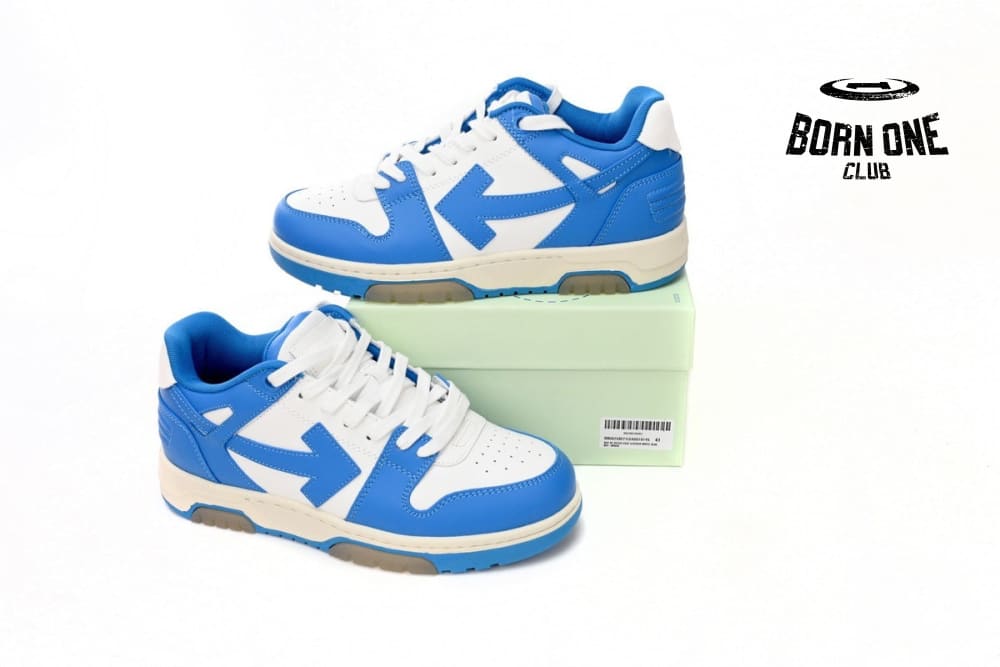 OFF-WHITE Out Of Office OOO Low Tops North Carolina Blue OMIA189C99LEA0020145