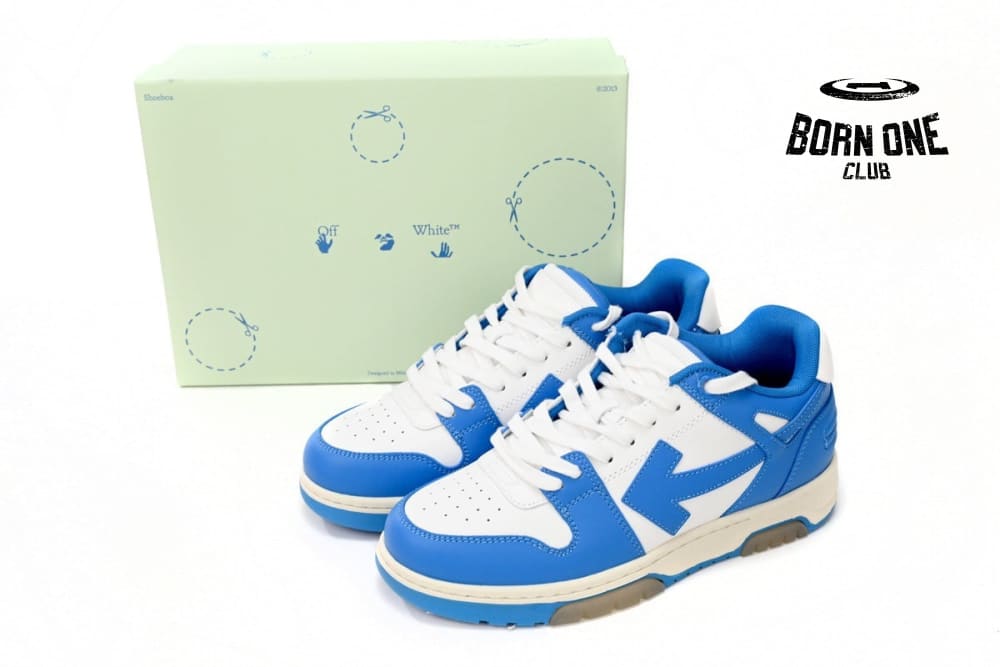 OFF-WHITE Out Of Office OOO Low Tops North Carolina Blue OMIA189C99LEA0020145