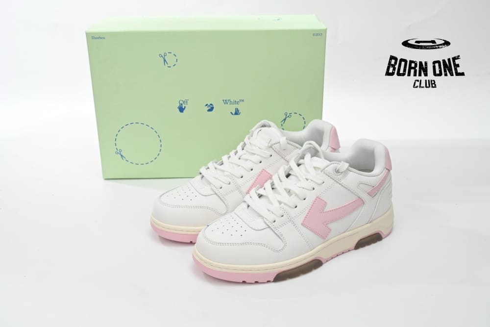 OFF-WHITE Out Of Office OOO Low Tops White Pink OFIA259F21LEA0010130