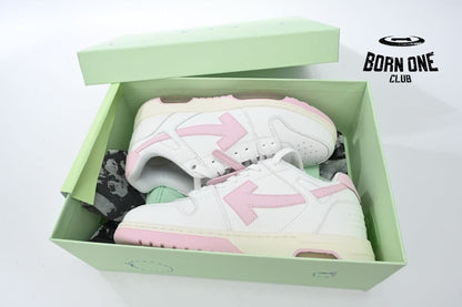 OFF-WHITE Out Of Office OOO Low Tops White Pink OFIA259F21LEA0010130