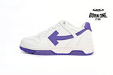 OFF-WHITE Out Of Office OOO Low Tops White Purple OMIA189F22LEA0010135