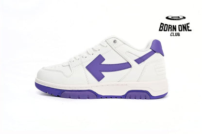 OFF-WHITE Out Of Office OOO Low Tops White Purple OMIA189F22LEA0010135