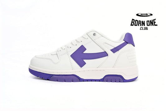 OFF-WHITE Out Of Office OOO Low Tops White Purple OMIA189F22LEA0010135