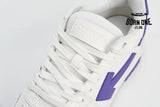 OFF-WHITE Out Of Office OOO Low Tops White Purple OMIA189F22LEA0010135