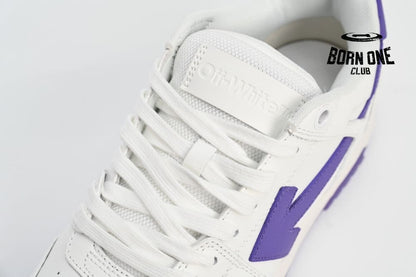 OFF-WHITE Out Of Office OOO Low Tops White Purple OMIA189F22LEA0010135