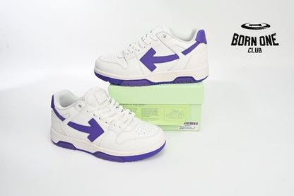 OFF-WHITE Out Of Office OOO Low Tops White Purple OMIA189F22LEA0010135