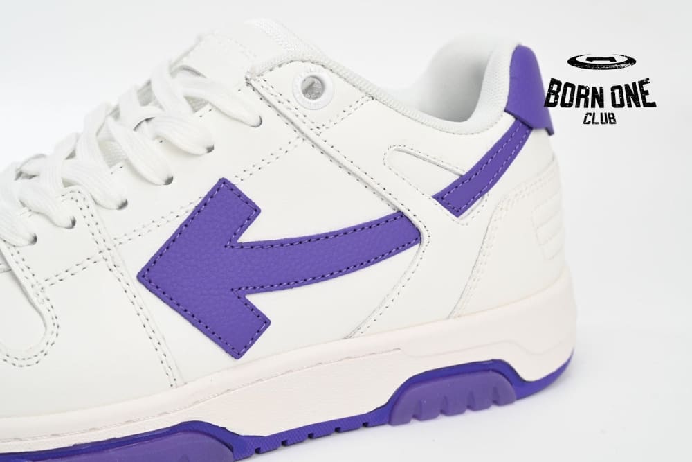 OFF-WHITE Out Of Office OOO Low Tops White Purple OMIA189F22LEA0010135