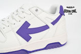 OFF-WHITE Out Of Office OOO Low Tops White Purple OMIA189F22LEA0010135